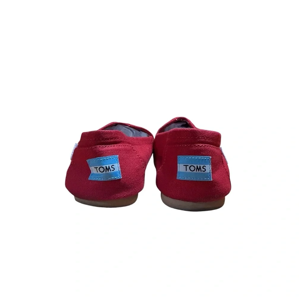 TOMS Classic Red Canvas Slip-On Shoes Women’s Size 7.5